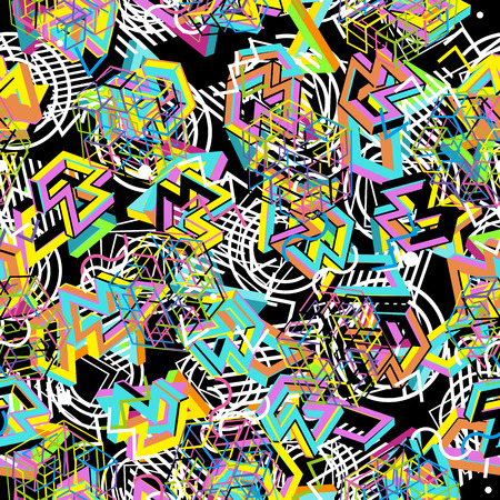 Vector Pattern 80s. Seamless Background. Retro Memphis Styleのイラスト素材