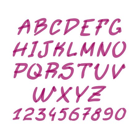 Marker Hand Written Doodle Symbols, Letters, Numbersのイラスト素材