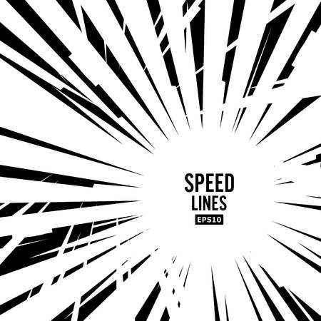 Comic Speed Lines Vector. Graphic Explosion Of Speed Lines. Comic Book Design Element. Manga Speed Frame. Superheroのイラスト素材