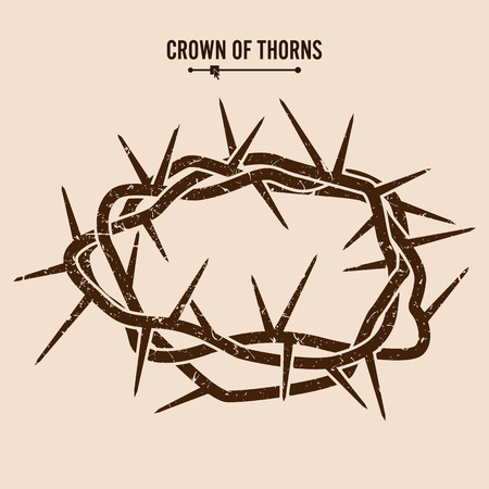 Crown Of Thorns. Silhouette Of A Crown Of Thorns. Jesus Christ. Vector Illustration.のイラスト素材
