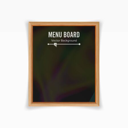Menu Black Board Vector. Empty Chalkboard Blank Illustrationのイラスト素材