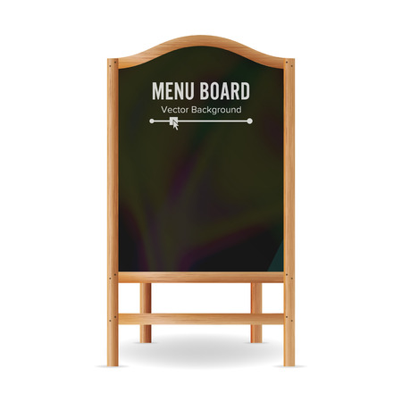 Menu Black Board Vector. Empty Chalkboard Blank Illustrationのイラスト素材
