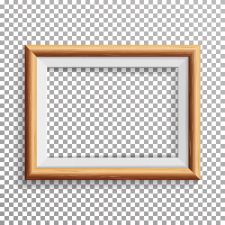 Realistic Photo Frame Vector With Soft Shadow. Isolated On Transparent Background.のイラスト素材