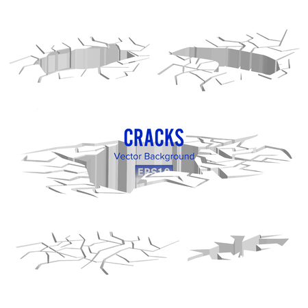 Cracks In The Ground Vector. Split Damage After Earthquakeのイラスト素材