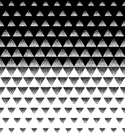 Halftone Triangular Pattern Vector. Black and White Triangle Halftone Grid Gradient Pattern Geometric Abstract Background. Editable can be used for web page wallpaperのイラスト素材