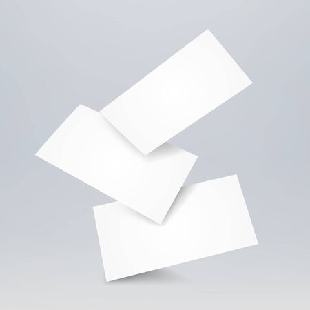 Falling Realistic Business Cards Template. Vector Illustration.のイラスト素材