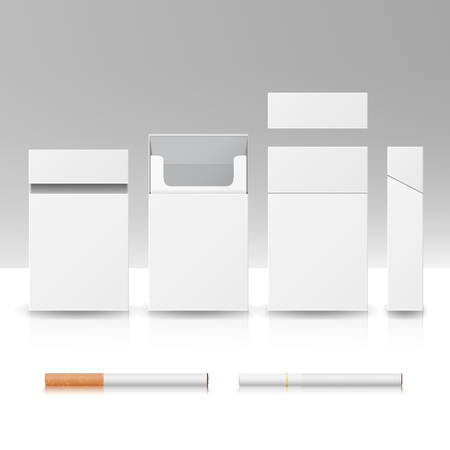 Blank Pack Package Box Of Cigarettes 3D Vector Realistic Illustrationのイラスト素材