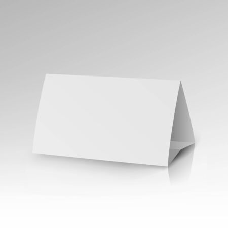 White Paper Stand Table Tag Flyer Vector Stationery Brochure.のイラスト素材