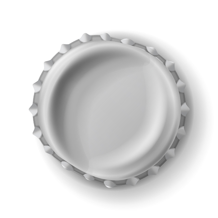 Beer Cap Vector. Metallic Bottle Cap Isolatedのイラスト素材