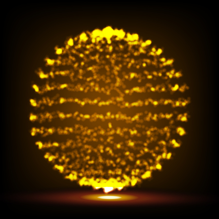 Abstract Glowingh Sphere Vector. Futuristic Technology Style. Modern Background For Business Presentations. Flying Debris. 3D Vector Illustration.のイラスト素材