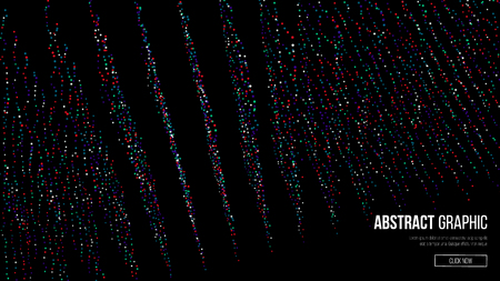 Wavy Abstract Graphic Design. Modern Sense Of Science And Technology Background. Vector Illustration. Abstract Dots Background. Flowing Particles Waves.のイラスト素材