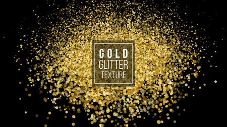 Gold Glitter Powder Explosion. Dust And Spark Particles Splash Or Shimmer Burst. Sparkling Sequins Texture Effect. Cloud Or Shining Particles Explosion Texture. Luxury Sparkles Effect.のイラスト素材