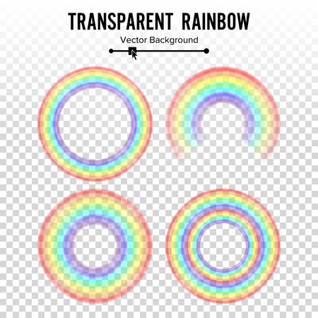 Rainbow Circle Element Vector Set. Color Spectrum. Colorful Round Element. Gay, Homosexual Symbol. Abstract Rainbow Illustration Isolated On Transparent Background.のイラスト素材