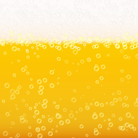Beer Foam Background. Realistic Beer Texture. Light Bright, Bubble And Liquid. Vector Illustrationのイラスト素材