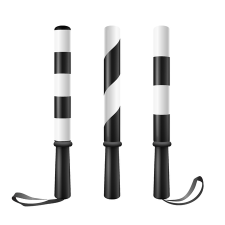 Traffic Stick Vector. Police Road Transport Traffic Control Equipment. Illustration Isolated On Whiteのイラスト素材