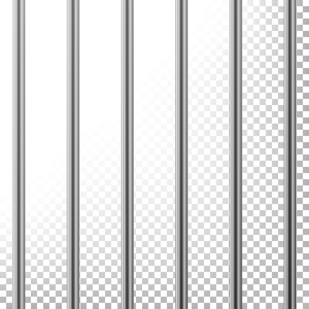 Metal Prison Bars Vector. Isolated On Transparent Background. Realistic Steel Pokey, Prison Grid Illustrationのイラスト素材