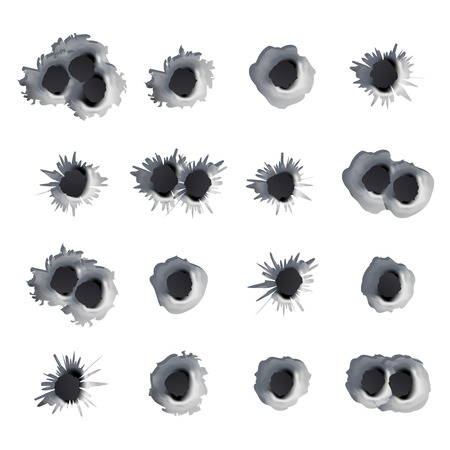 Metal bullet holes setのイラスト素材