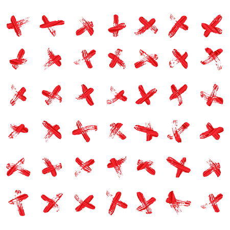X Red Marks Set Vectorのイラスト素材