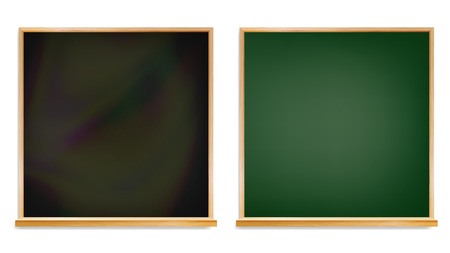 School Board Isolated Vector. Wooden Frame. Classic Empty Classroom Chalkboard Illustrationのイラスト素材