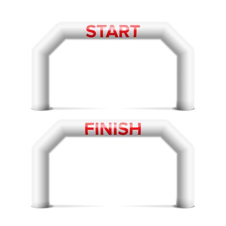 Inflatable Arch Isolated Vector. Archway, Suitable For Sport Event. Marathon Racing Concept. Isolated Illustrationのイラスト素材