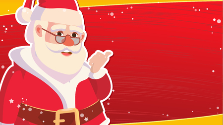 Christmas Sale Banner Template With Classic Xmas Santa Claus Vector. Discount Special Offer Sale Bannerのイラスト素材