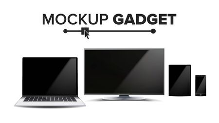 Gadget and device mockup.のイラスト素材
