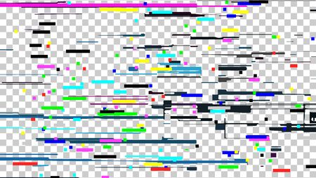 Glitch Noise Texture Vector. Static Error. Glitched Screen. Digital No Signal. Television Signal Decay Noise. Isolated On Transparent Background Illustration.のイラスト素材
