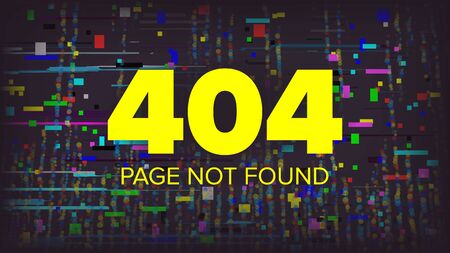 404 Error Page Vector. Broken Web Page Graphic Design. Failure Layout Server Illustration.