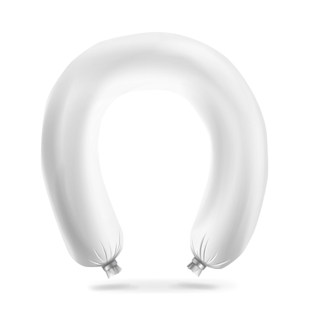 Sausage Package Vector. Clean Plastic Blank Food Packaging. Isolated Illustrationのイラスト素材