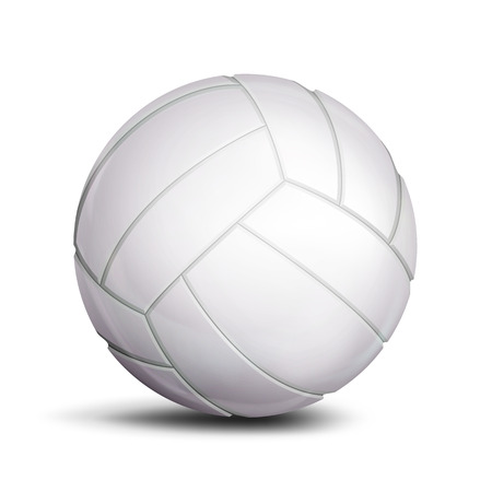 3D Volleyball Ball Vector. Classic White Ball. Illustrationのイラスト素材