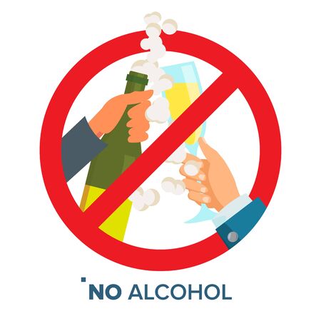 No Alcohol Sign vector illustrationのイラスト素材