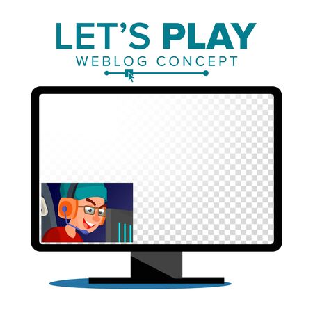 Letâs Play weblog review concept vector designのイラスト素材