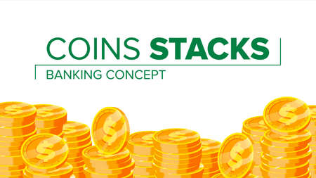 Gold Coins, Financial Investment Concept vector illustrationのイラスト素材