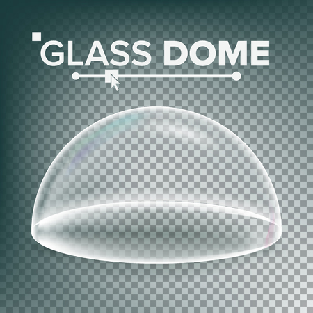 Dome Vector. Advertising, Presentation Glass Design Element. Template Mockup. Realistic Isolated Transparent Illustrationのイラスト素材
