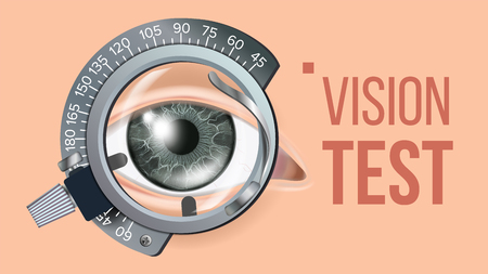Eye Test Banner Vector. Medical Background Illustrationのイラスト素材