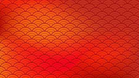 Chinese Ornament in Traditional Red  Clouds in seamless pattern.のイラスト素材