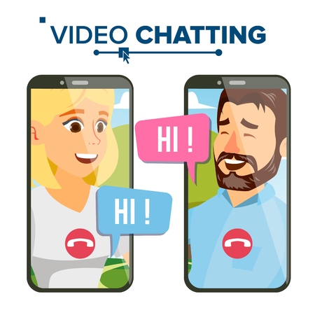 Chatting Vector. Speech Icon. Network Discussion. Smartphone. Isolated Flat Cartoon Illustrationのイラスト素材