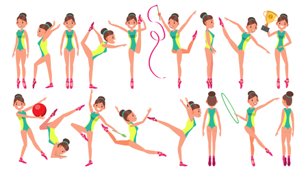 Gymnastics Young Woman Playerのイラスト素材