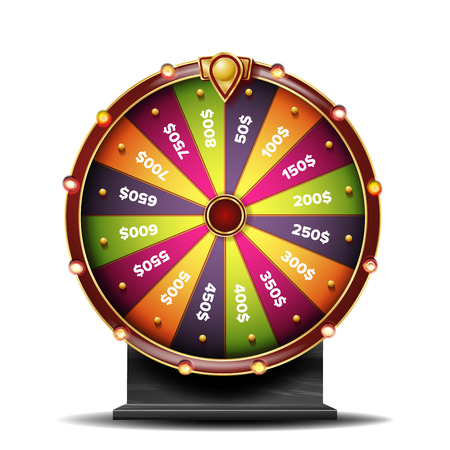 Fortune Wheel Vector. Win Fortune Roulette. Colorful Wheel. Isolated On White Illustration.のイラスト素材