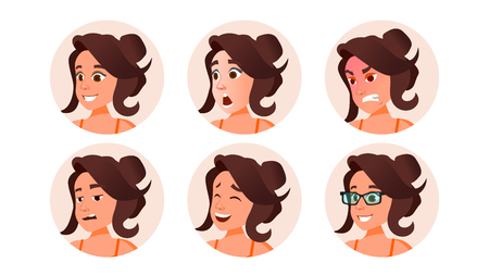 Woman Avatar People Vector. Default Placeholder. Strong Pictogram. Flat Character Illustrationのイラスト素材