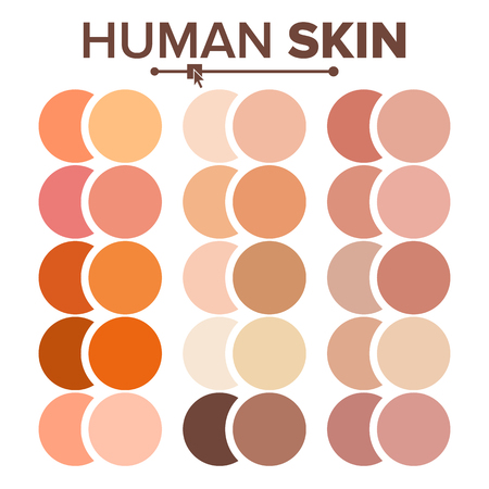 Skin Human Vector. Various Body Tones Chart. Realistic Texture Palette. Illustrationのイラスト素材