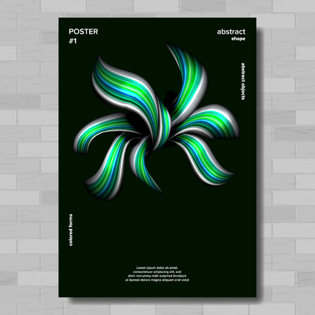 Modern Abstract Cover Poster Vector. Colorful Wave Lines. Flyer, Cover, Brochure Illustrationのイラスト素材
