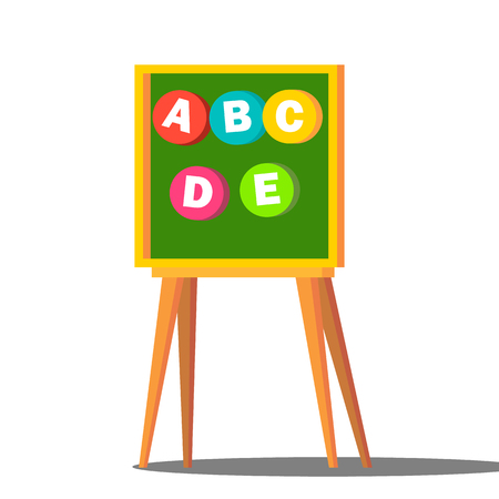 Learning Letters Board Vector. Kindergarten Education Concept. Isolated Flat Cartoon Illustrationのイラスト素材