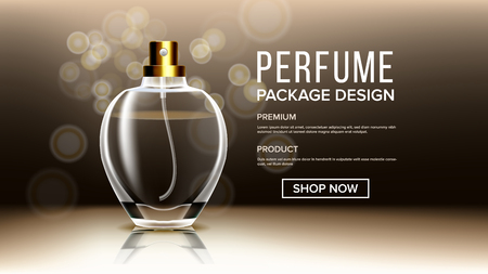 Cosmetic Glass Product Vector. Bottle. Luxury, Fashion. Fragrance, Collagen. Isolated Transparent Realistic Mockup Template Illustrationのイラスト素材
