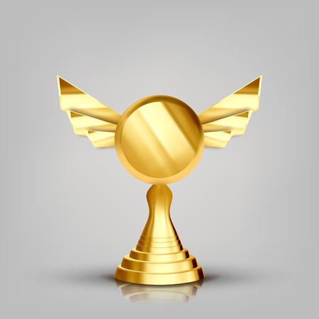 Championship Cup Vector. Champion Prize. Winner Icon. Sport Reward. Victory Goblet. Number One. First Place. Achievement Sign. Decoration Element. 3D Realistic Illustrationのイラスト素材