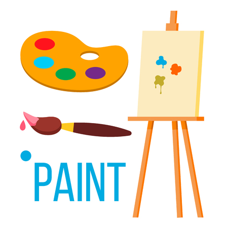 Paint Icon Vector. Art Brush. Isolated Cartoon Illustrationのイラスト素材
