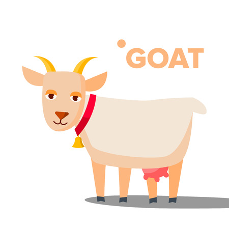 Goat Vector. Funny Animal. Isolated Cartoon Illustrationのイラスト素材