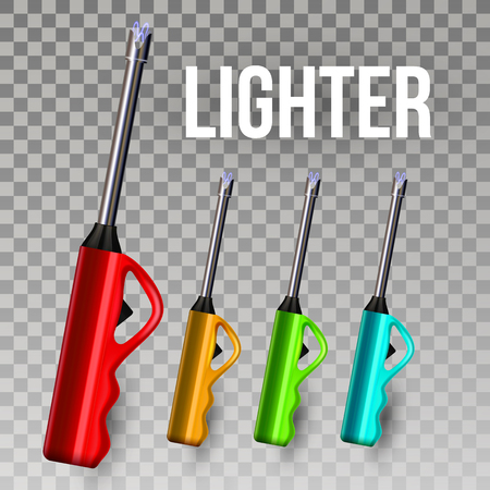 Lighter Vector. Corporate Light Accessory. 3D Realistic Lighter Icon. Classic Tool. Illustrationのイラスト素材