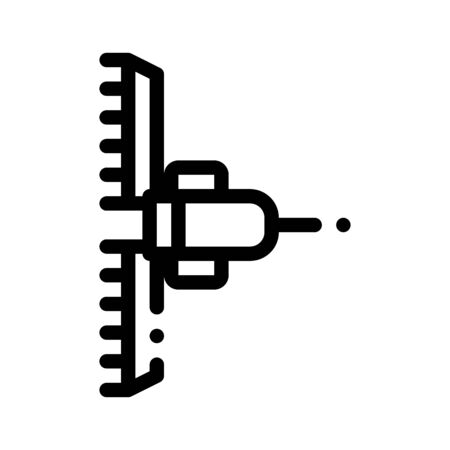 Agronomy Cultivator Trailer Vector Thin Line Icon. Agricultural Tractor Cultivator. Machinery Transport Linear Pictogram. Countryside Farmland Machine Monochrome Top View Contour Illustrationのイラスト素材