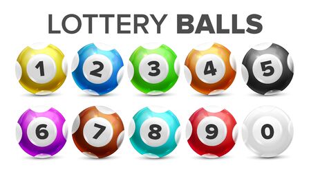 Balls With Numbers For Lottery Game Set . Collection Glossy Colorful Spheres For Lotto, Kenny, Bingo And Lottery. Bright Concept Of Equipment For Casino Realistic 3d Illustrationの写真素材
